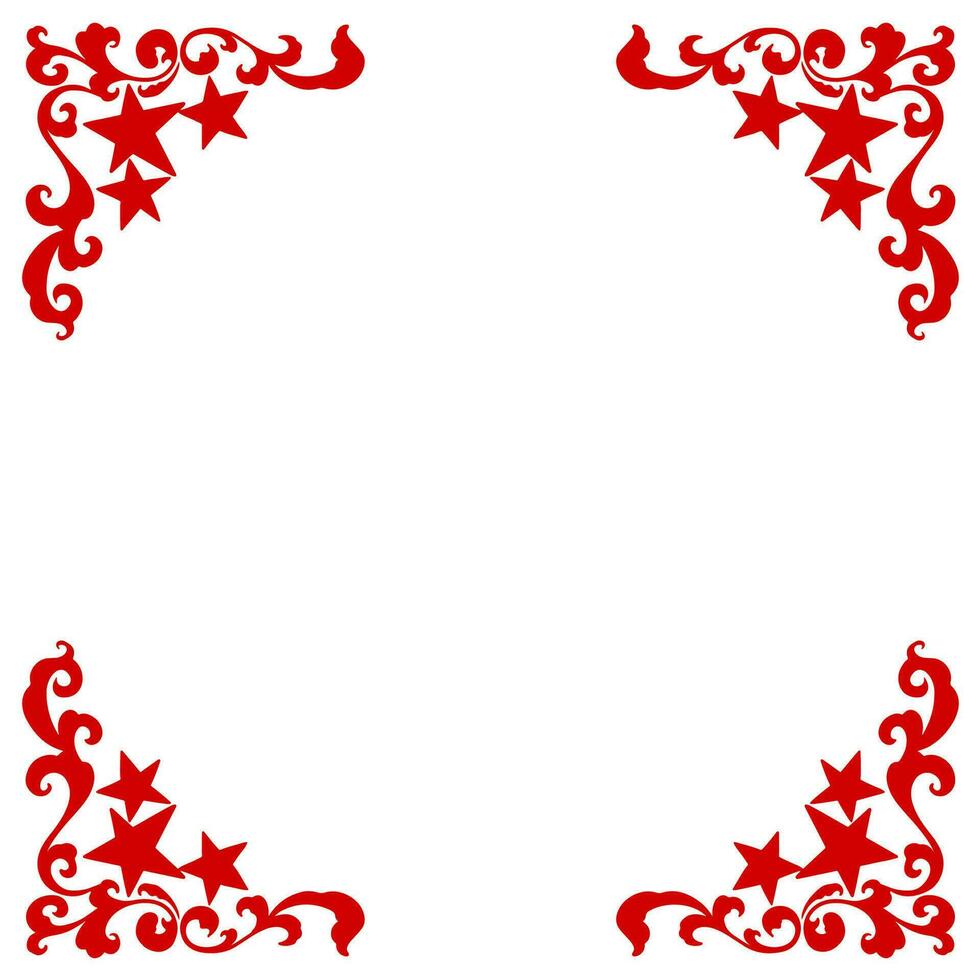 Vector red corner elegant frame border christmas purpose