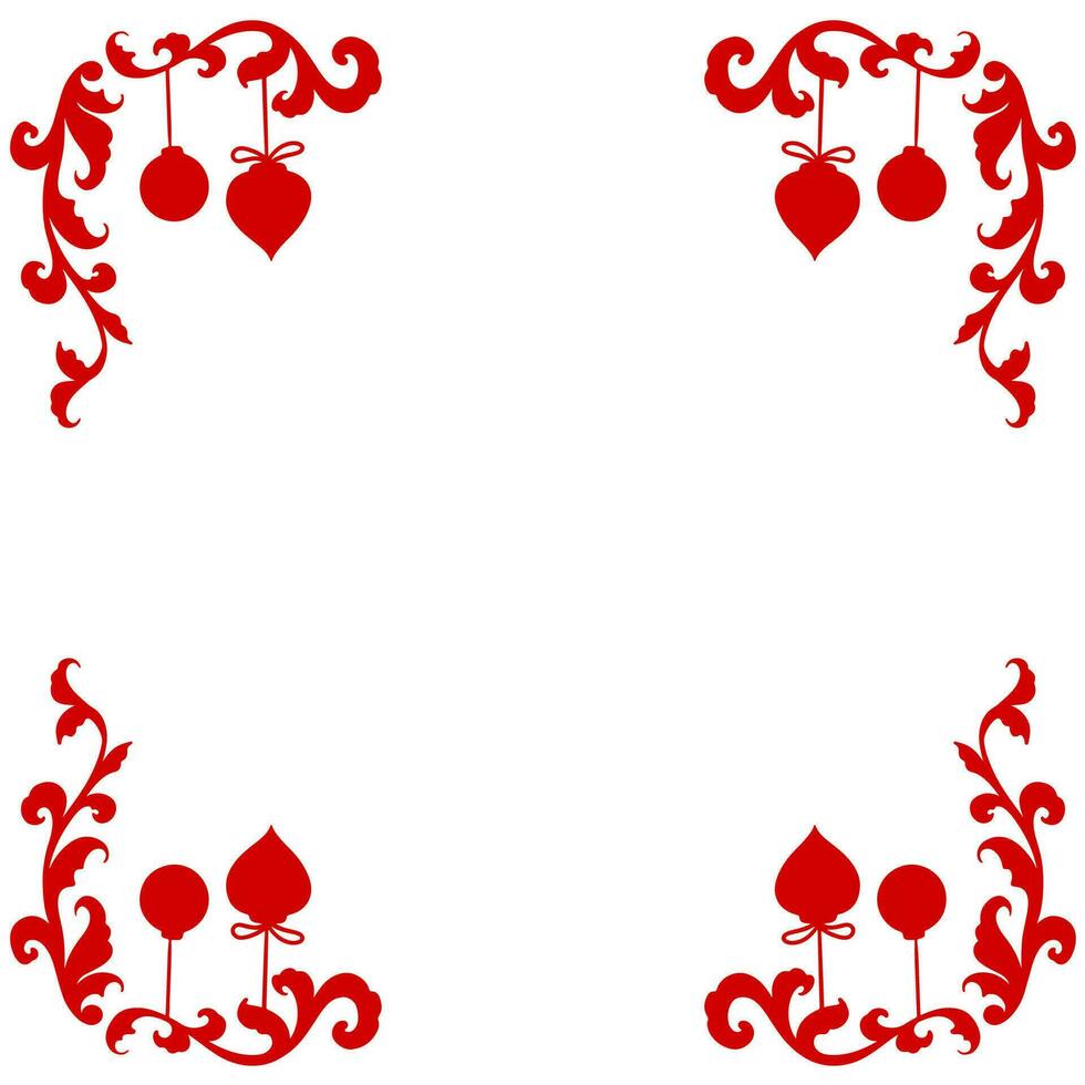 Vector red corner elegant frame border christmas purpose