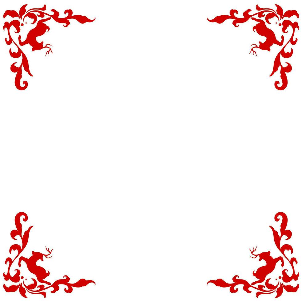 Vector red corner elegant frame border christmas purpose