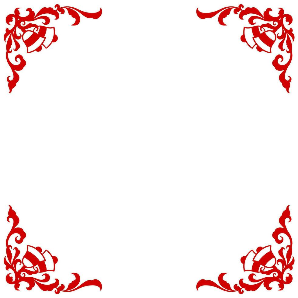 Vector red corner elegant frame border christmas purpose