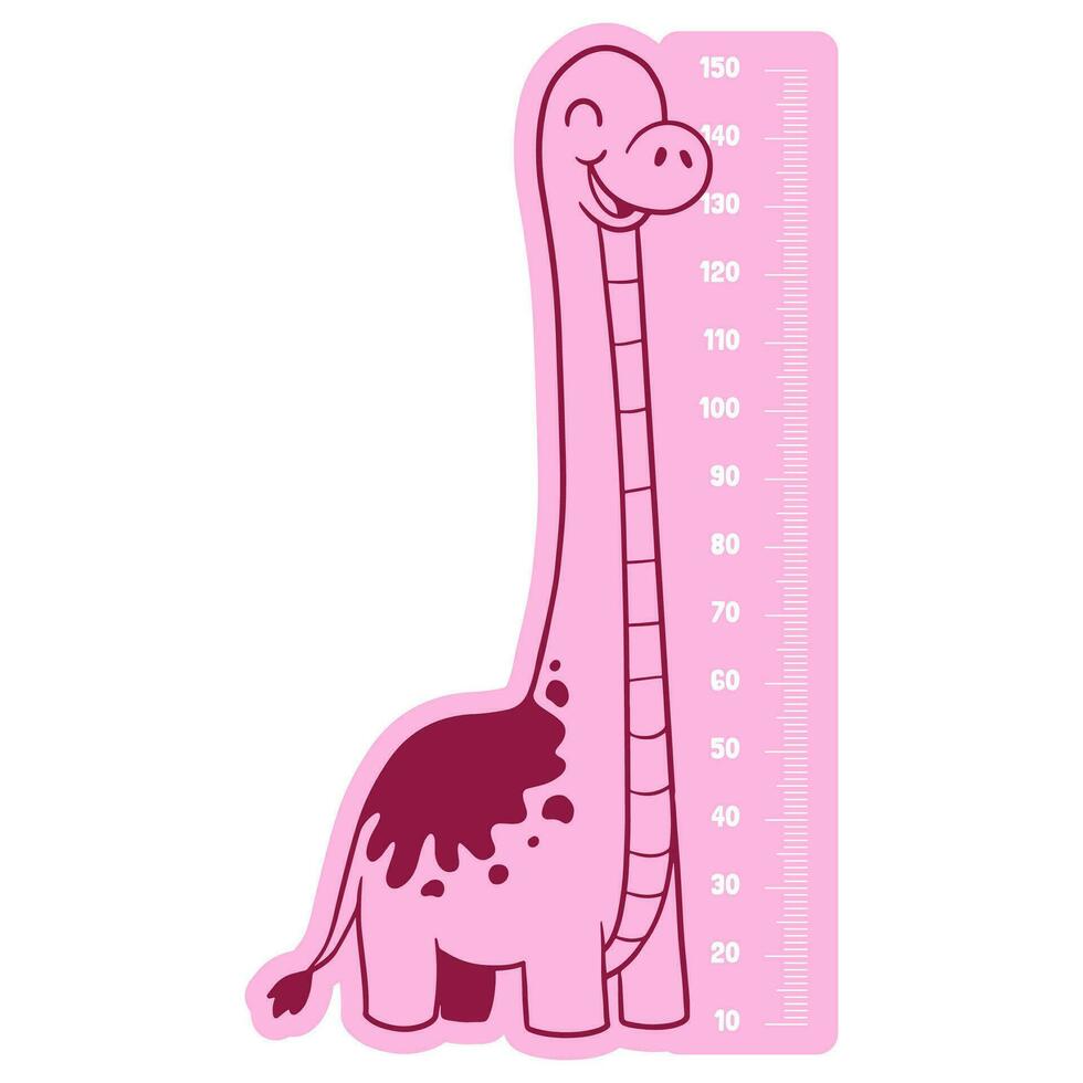 dinosaur height measurement for kids vector