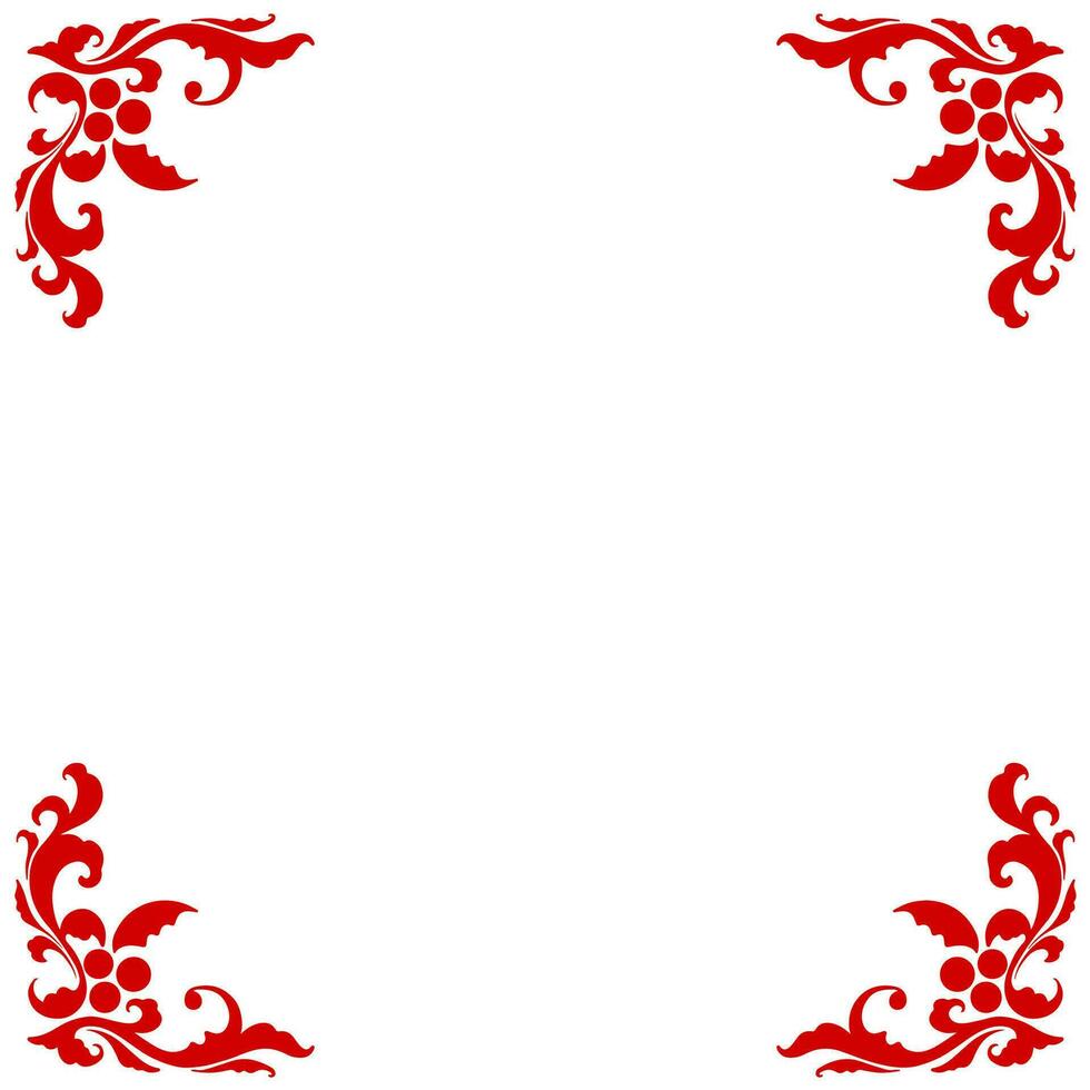 Vector red corner elegant frame border christmas purpose