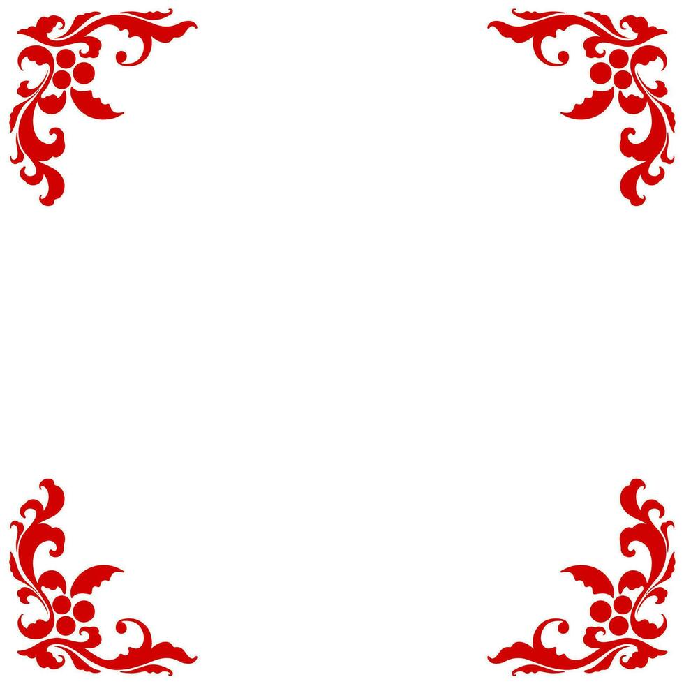 Vector red corner elegant frame border christmas purpose