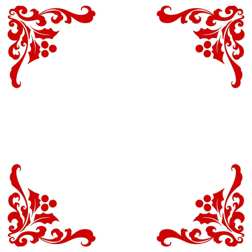Vector red corner elegant frame border christmas purpose