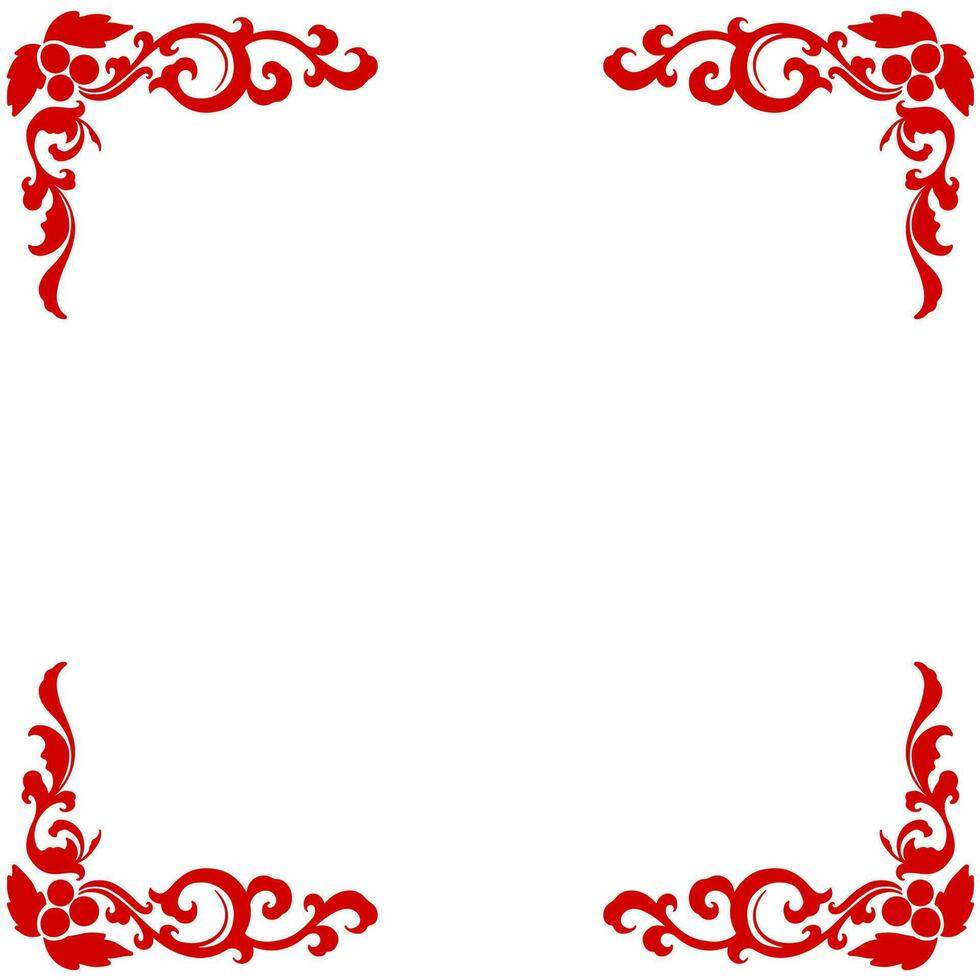 Vector red corner elegant frame border christmas purpose