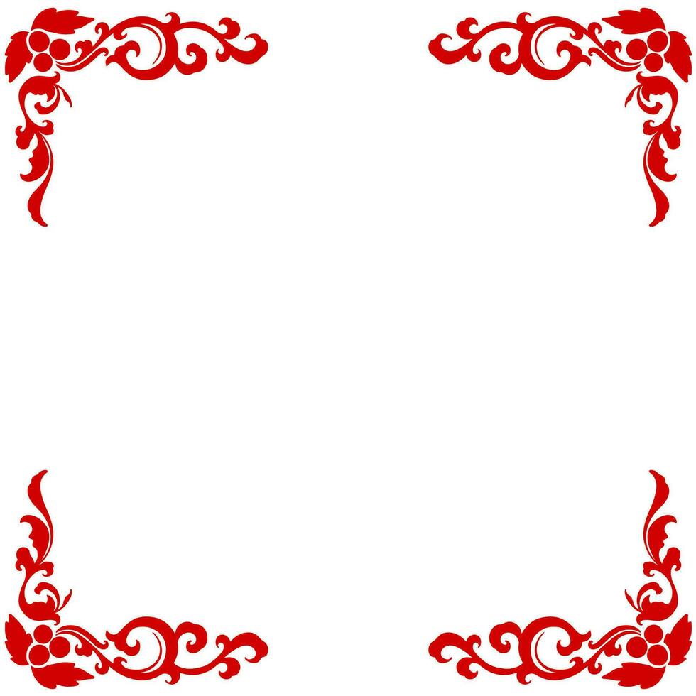 Vector red corner elegant frame border christmas purpose