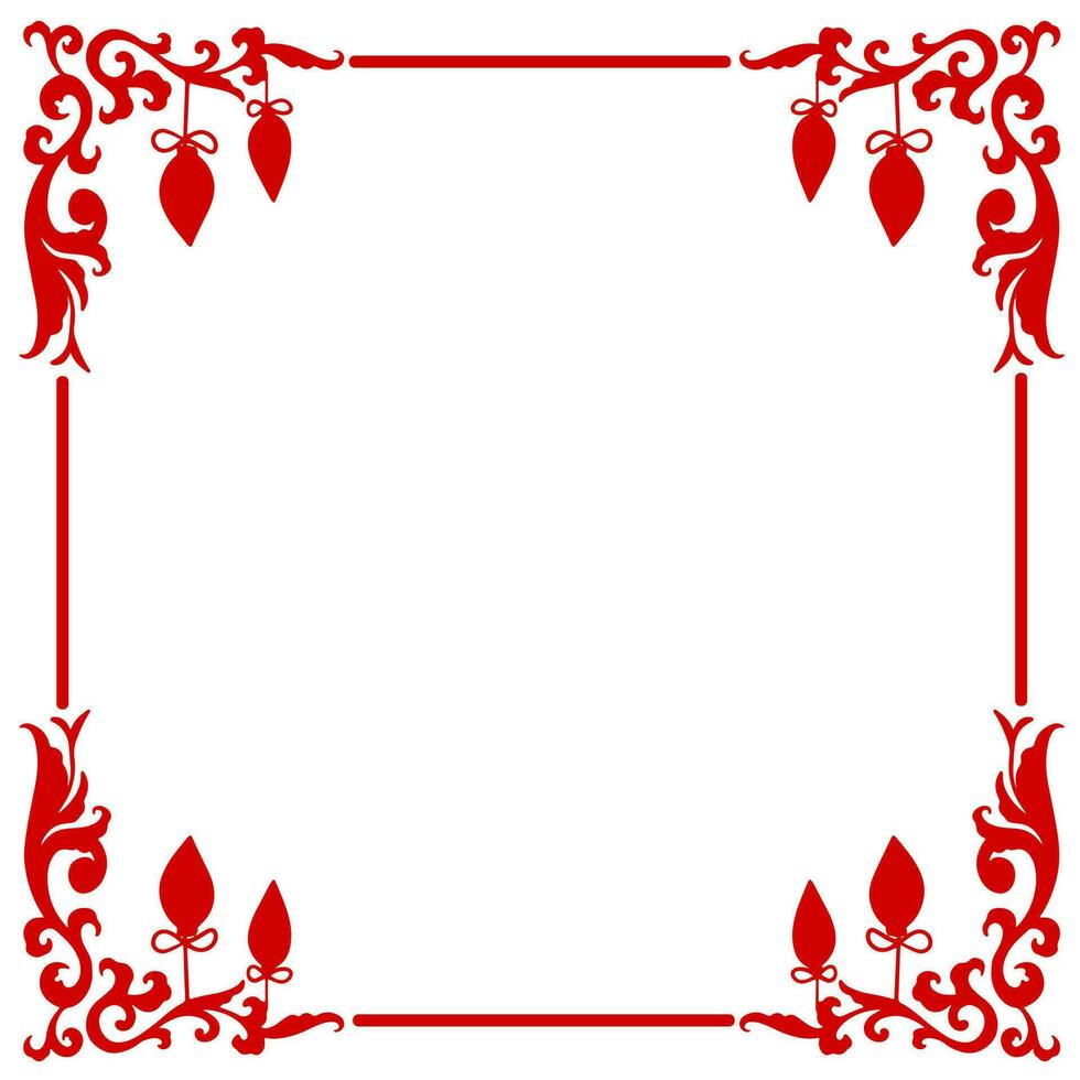 Vector red corner elegant frame border christmas purpose