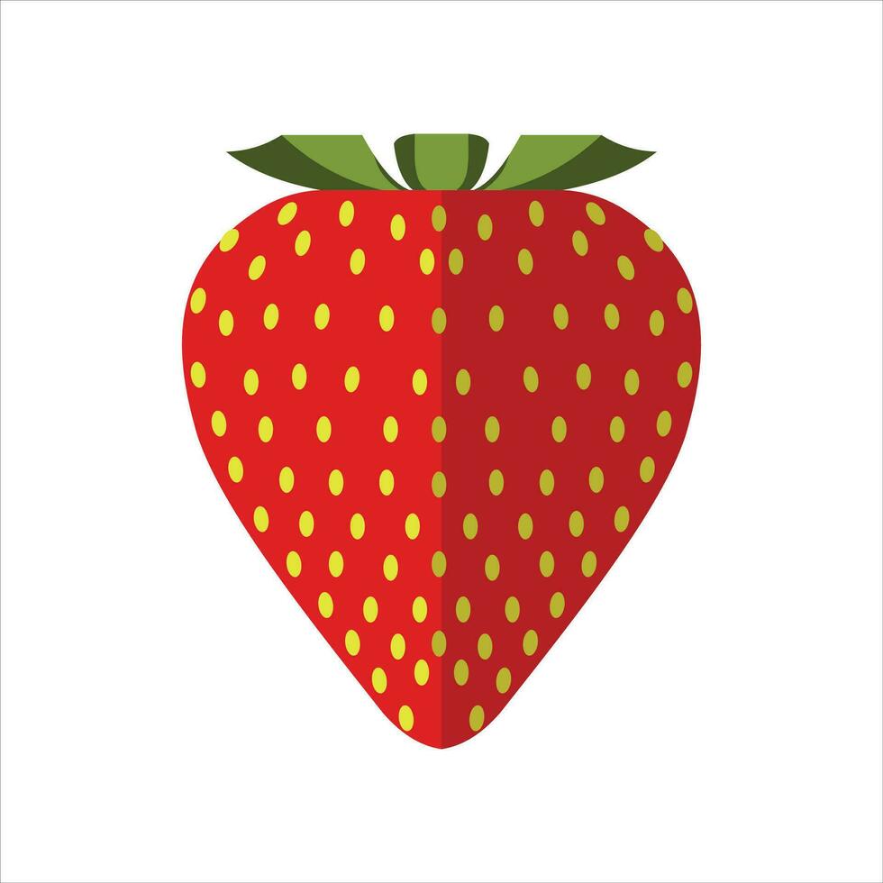 sweet red ripe organic strawberry icon vector design flat illustration