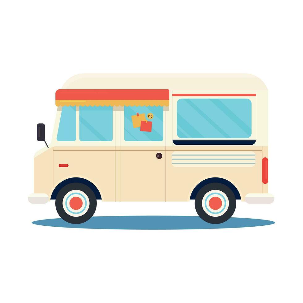 colorful summer ice cream food truck snack business vehicle design vector