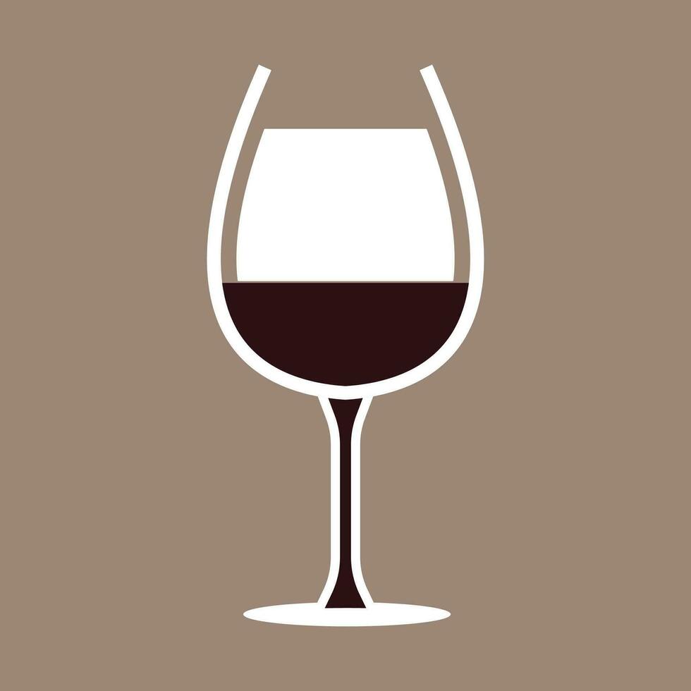 vino vaso bebida aislado objeto concepto diseño icono plano vector ilustracion