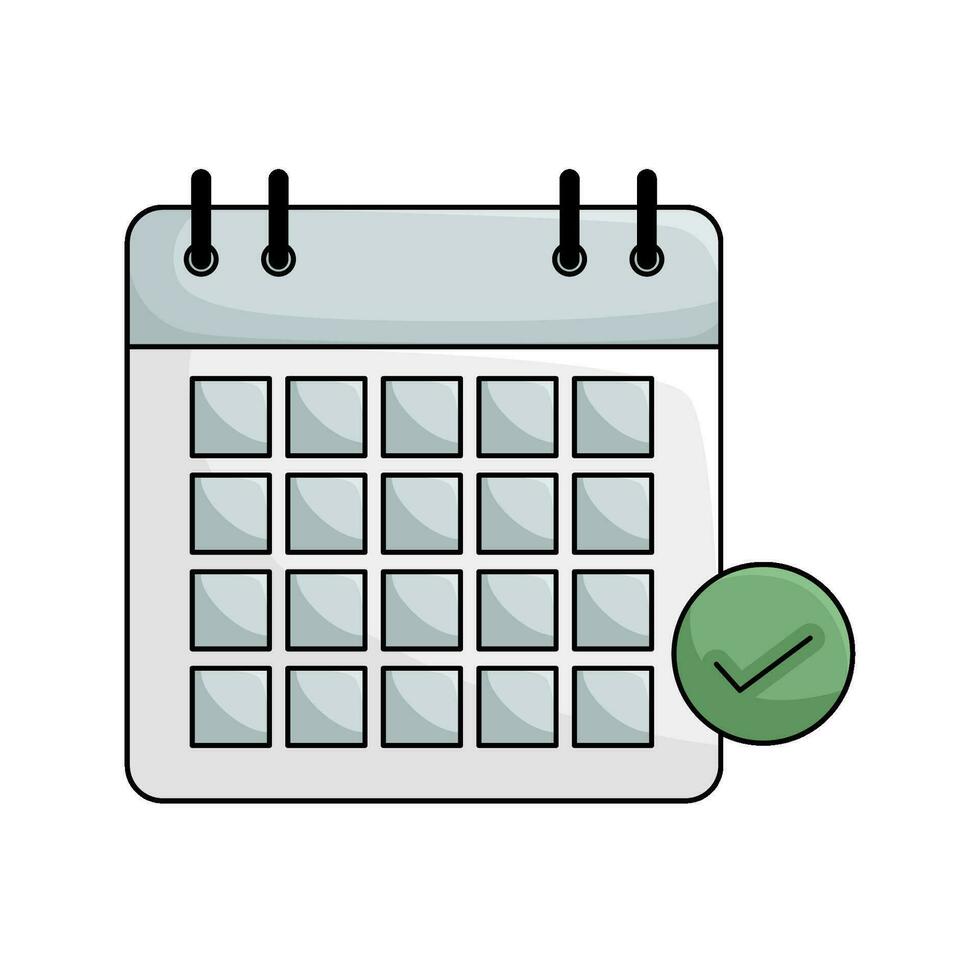 calendario con cheque lista en botón ilustración vector