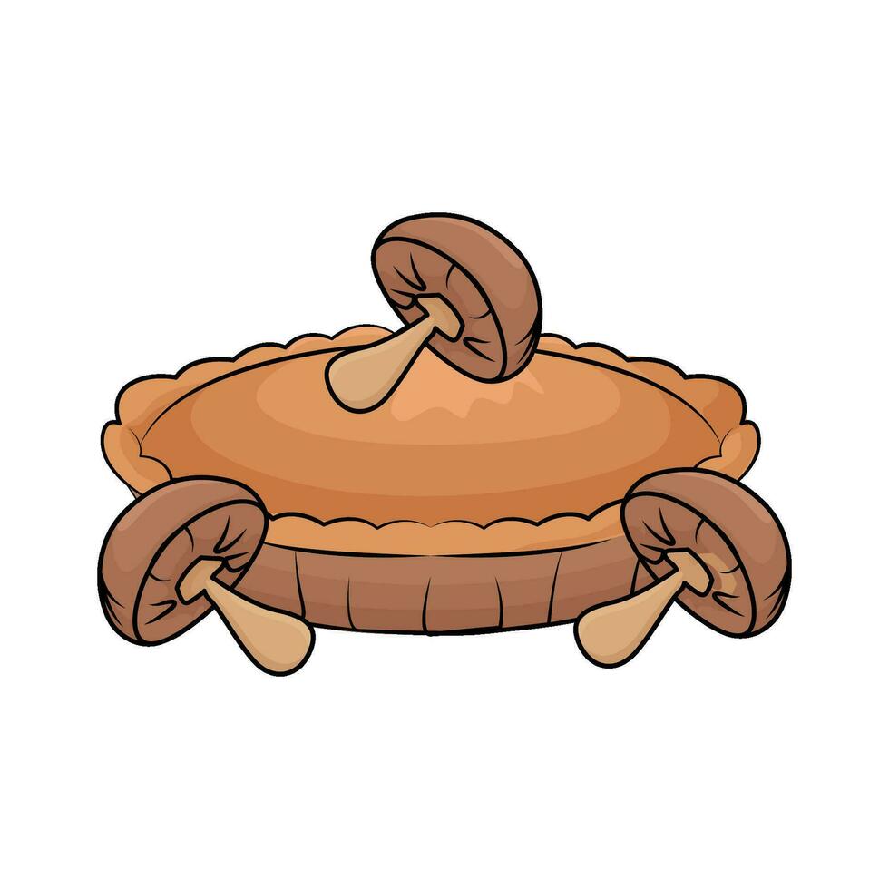 pie with mustard illustration vector