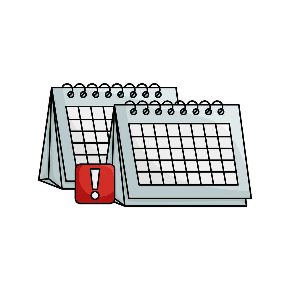 calendar with exlamation mark illustration vector