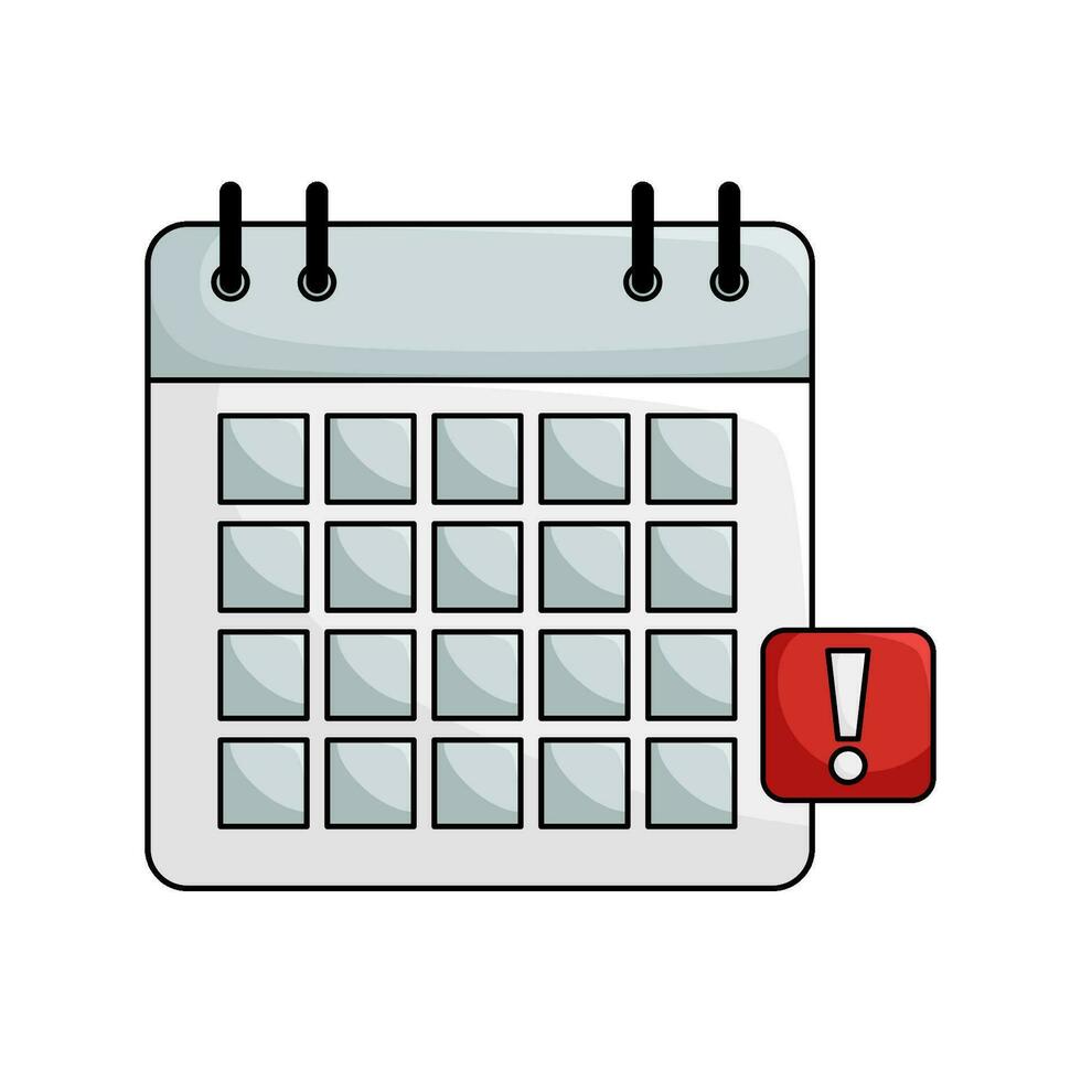 calendar with exlamation mark illustration vector