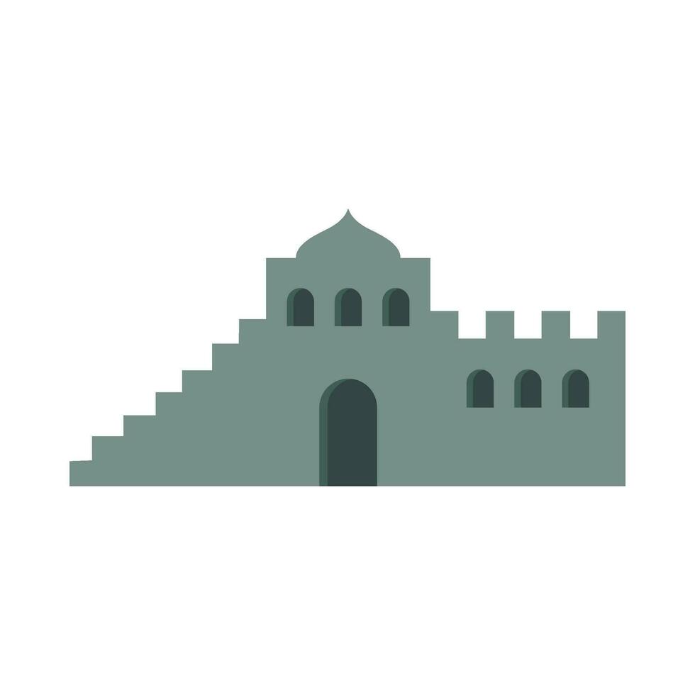 Boho style architecture flat illustration vector