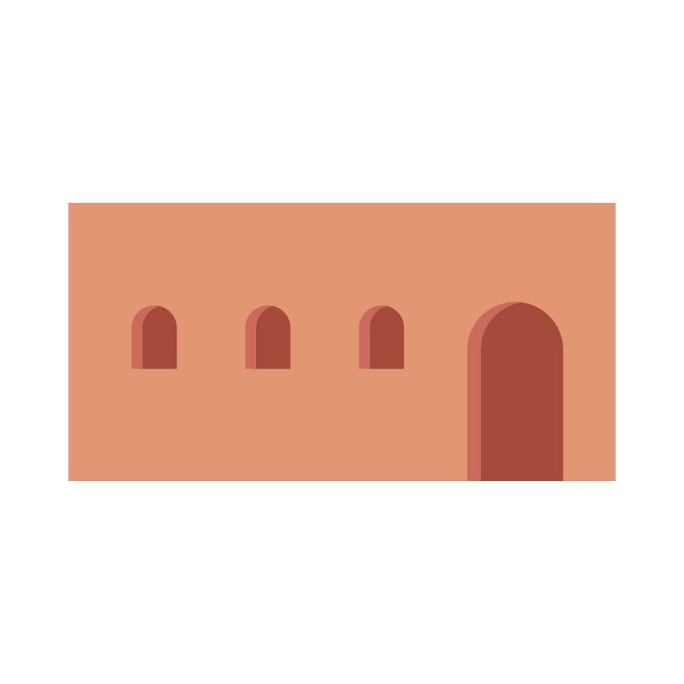 Boho style architecture flat illustration vector