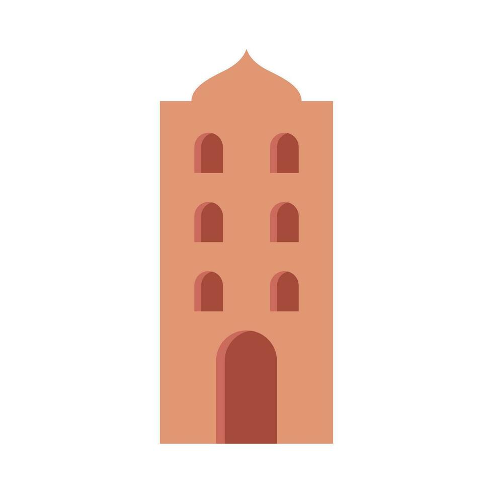 Boho style architecture flat illustration vector