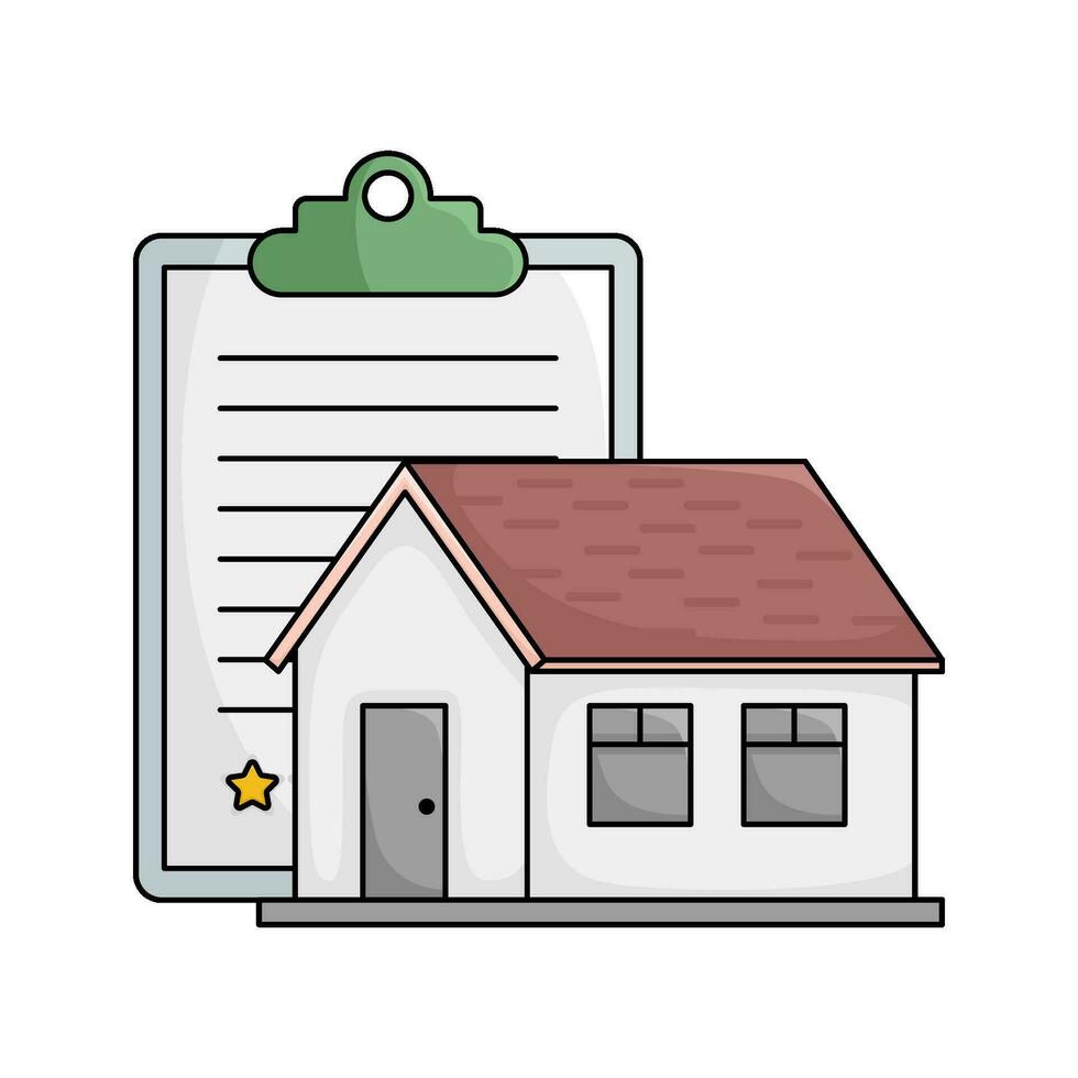 home building with document illustration vector