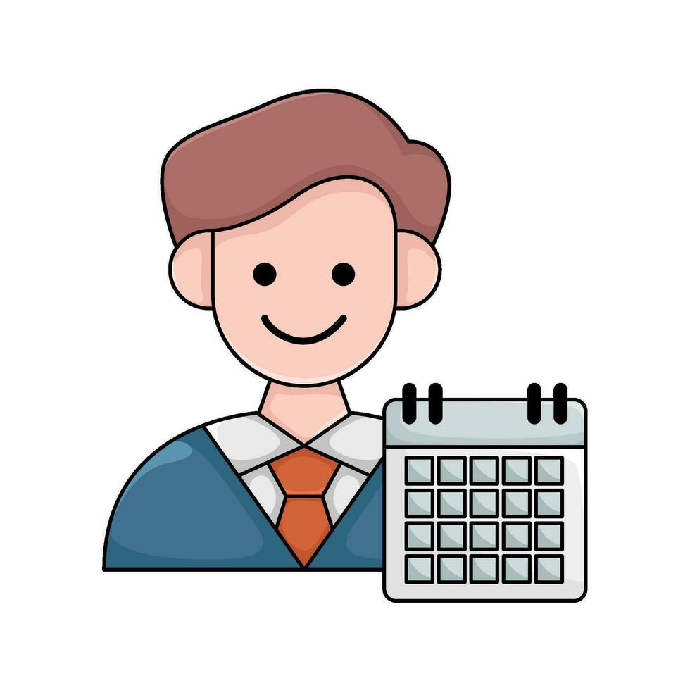 investor with calendar illustration vector