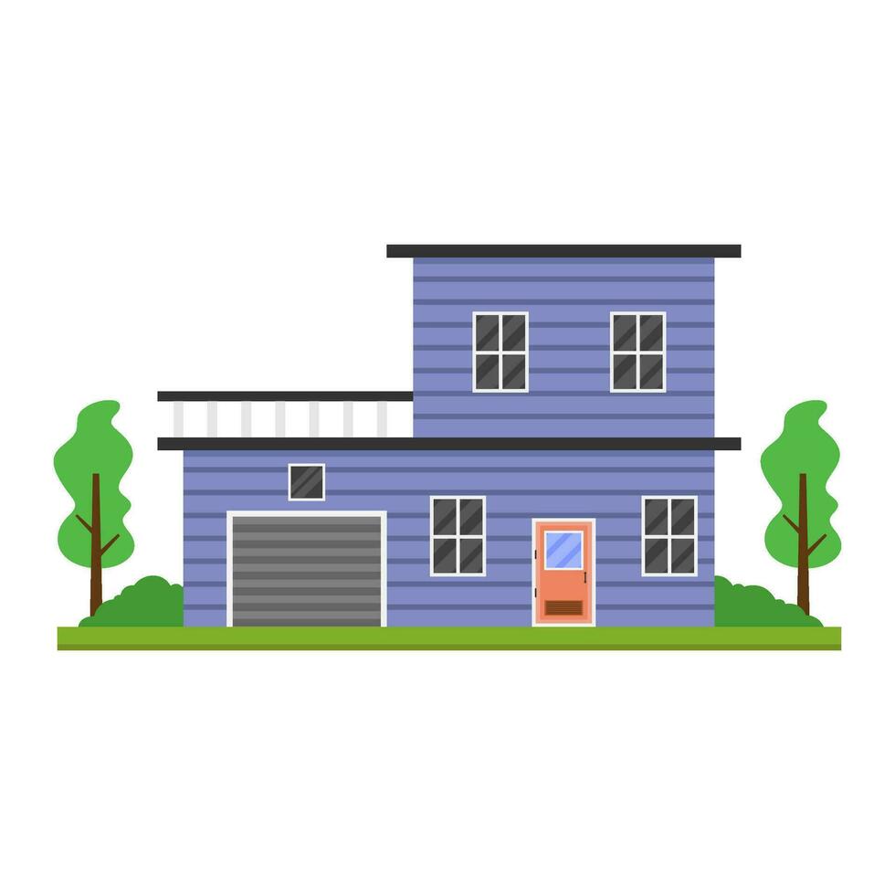 House building flat illustration vector