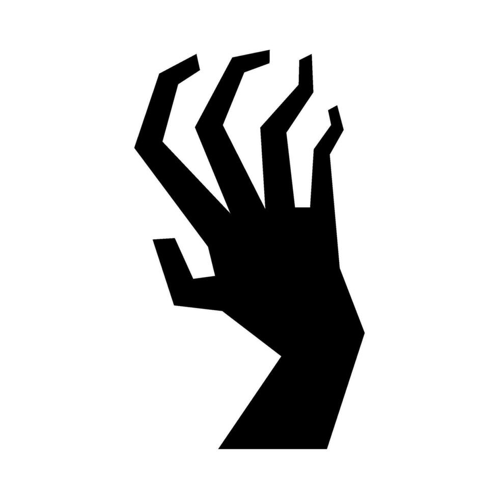 Silhouette illustration of a creepy undead hand vector