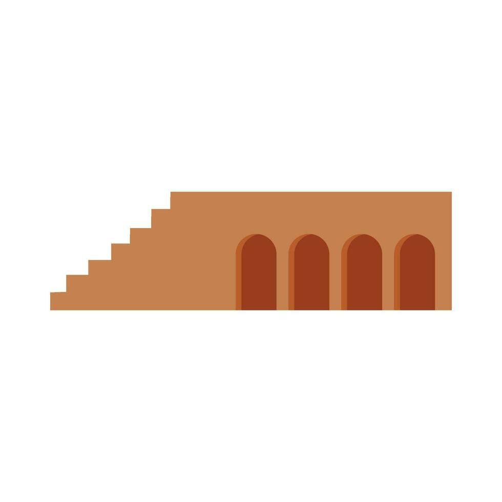Boho style architecture flat illustration vector