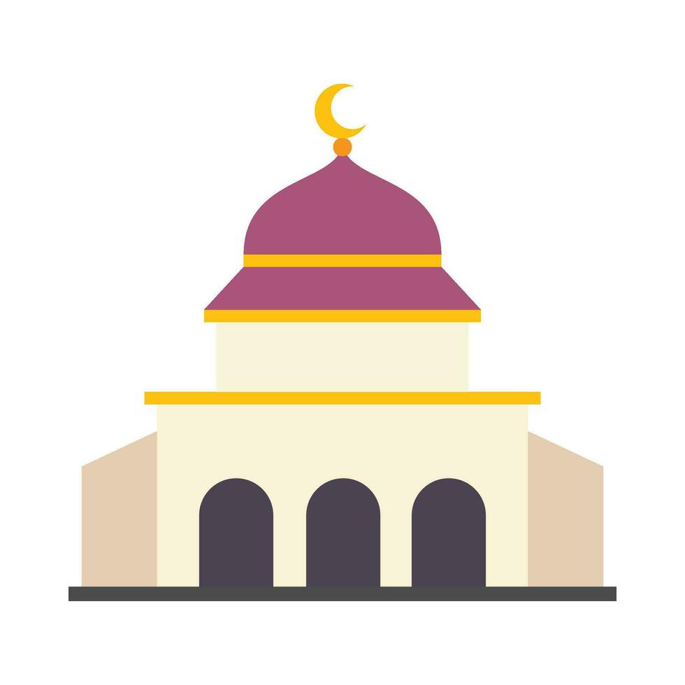 Islamic mosque building flat illustration vector