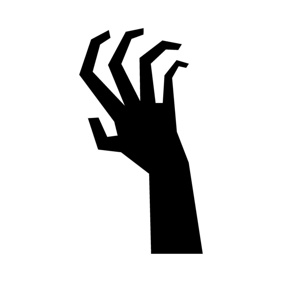 Silhouette illustration of a creepy undead hand vector