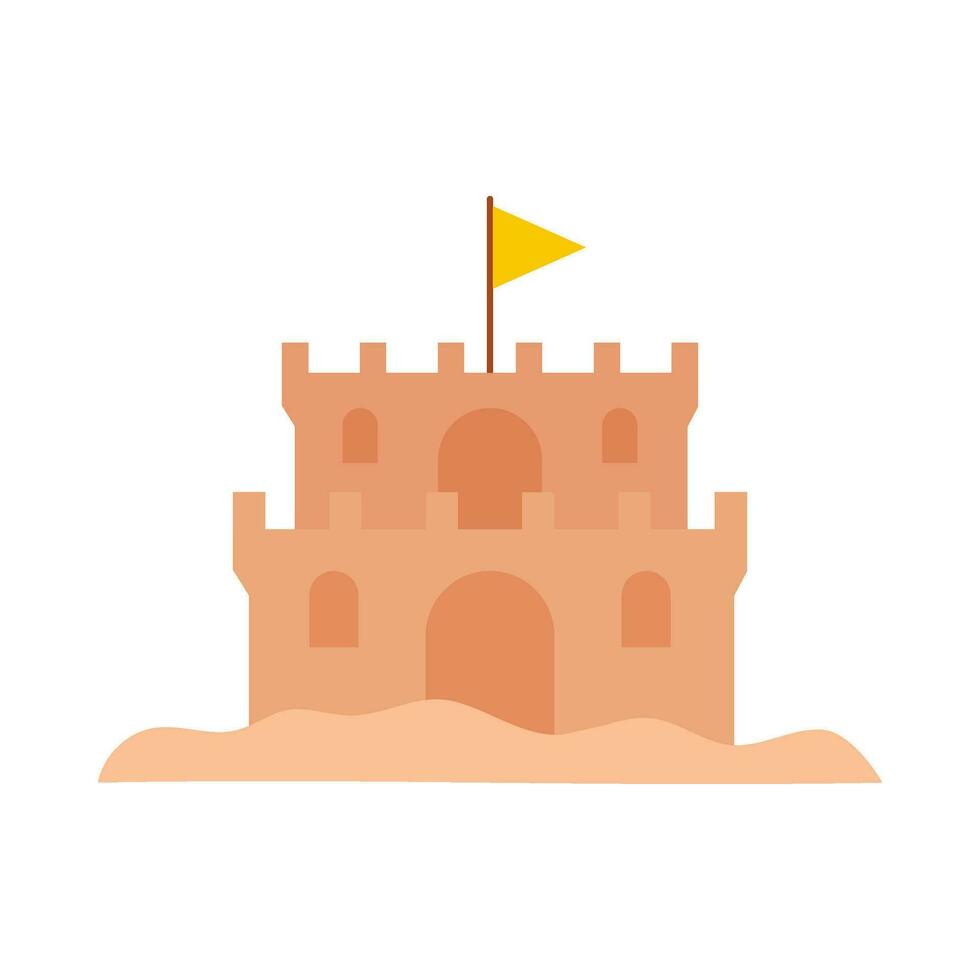 Sand building flat illustration vector