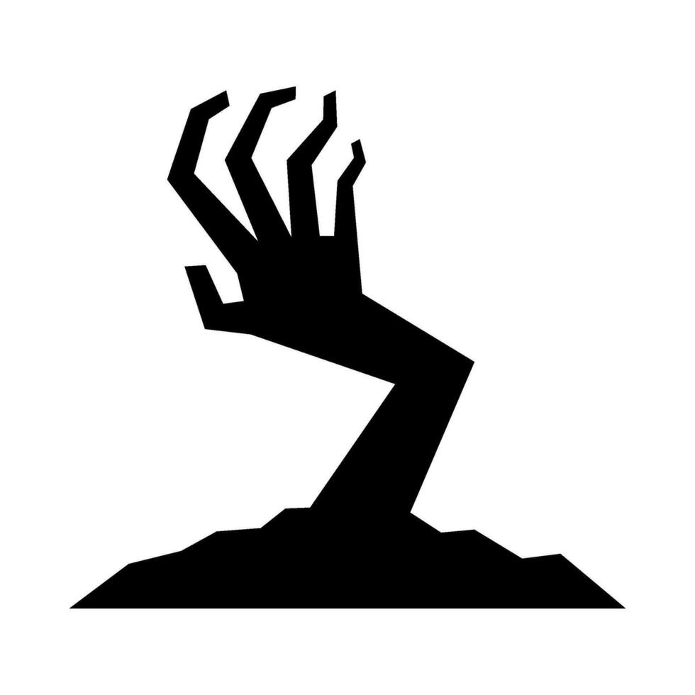 Silhouette illustration of a creepy undead hand vector