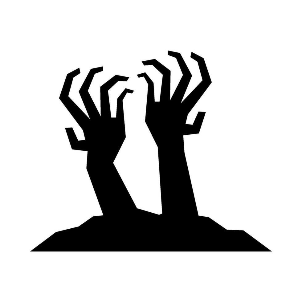 Silhouette illustration of a creepy undead hand vector