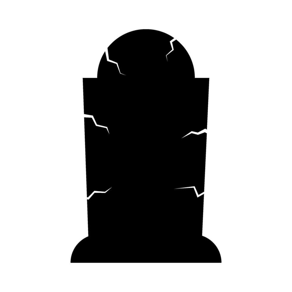 Cemetery tombstones flat illustration vector