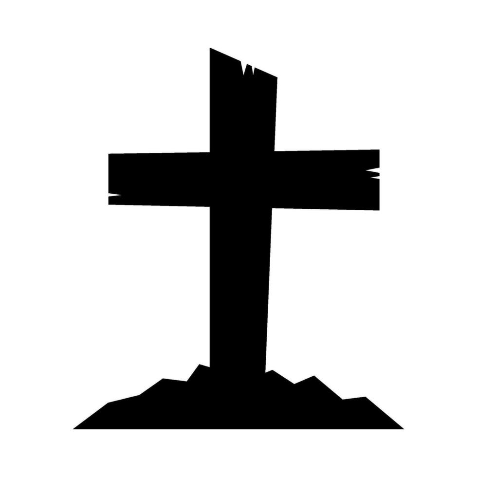 Old grave sign flat illustration vector