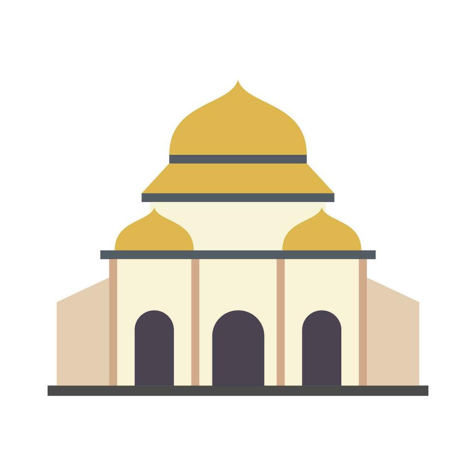 Islamic mosque building flat illustration vector
