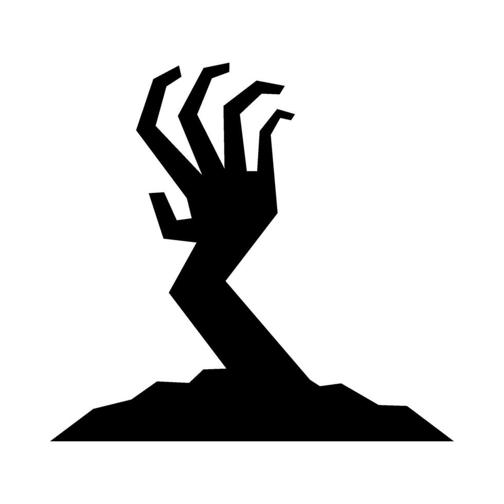 Silhouette illustration of a creepy undead hand vector