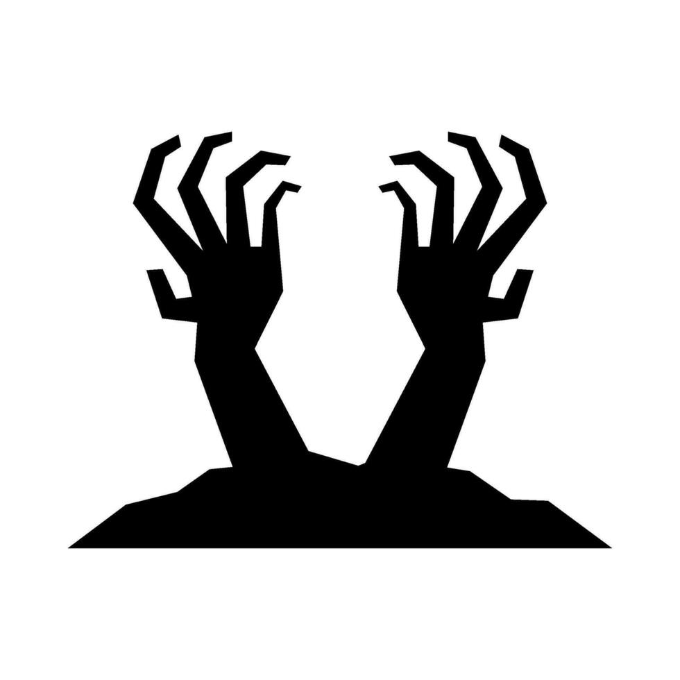 Silhouette illustration of a creepy undead hand vector