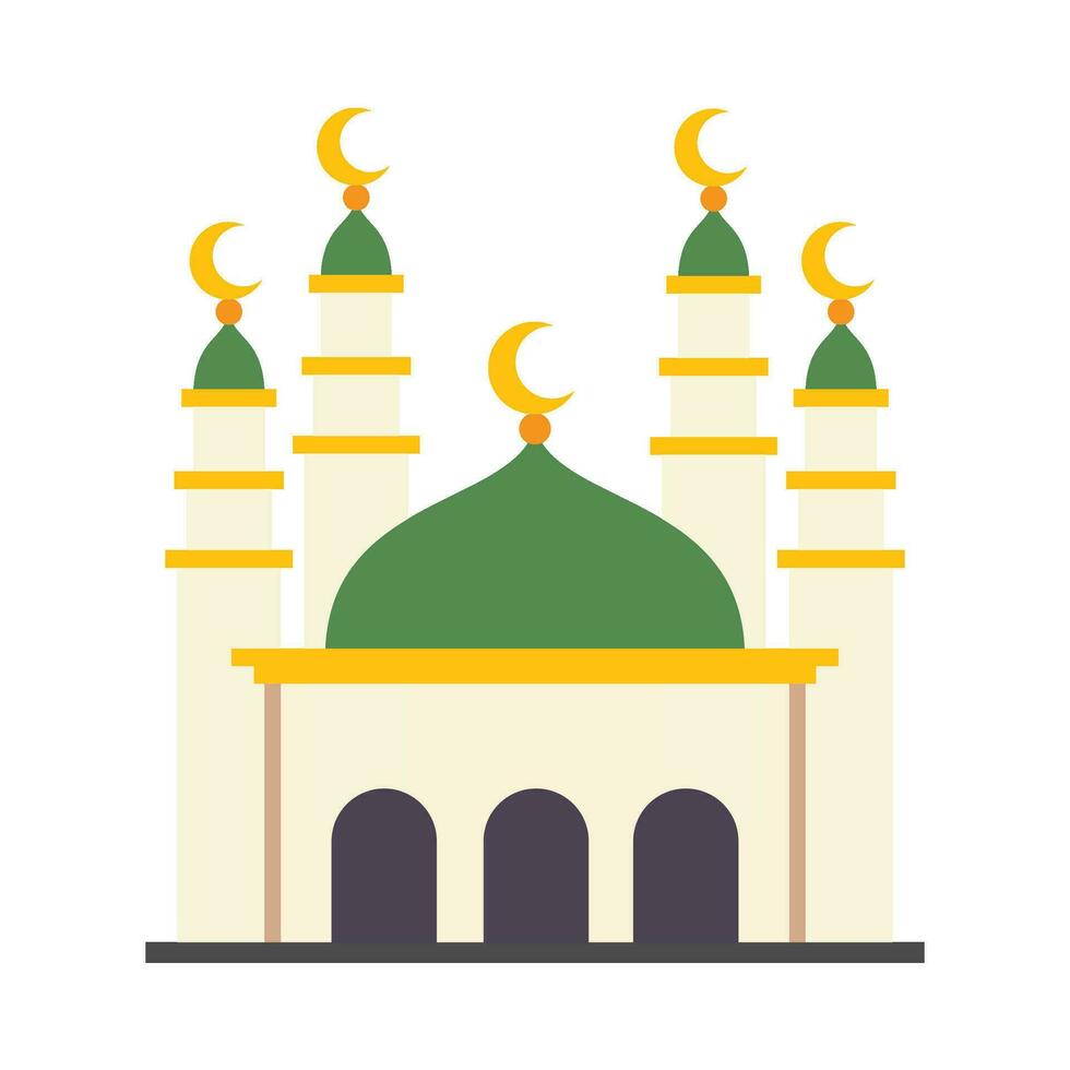 Islamic mosque building flat illustration vector