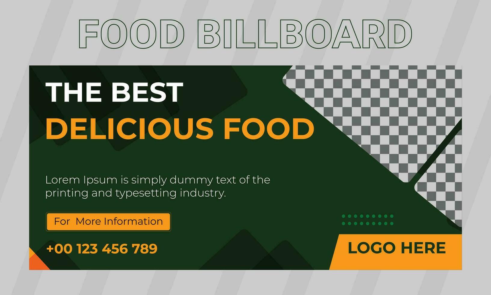 Food billboard and web banner template vector