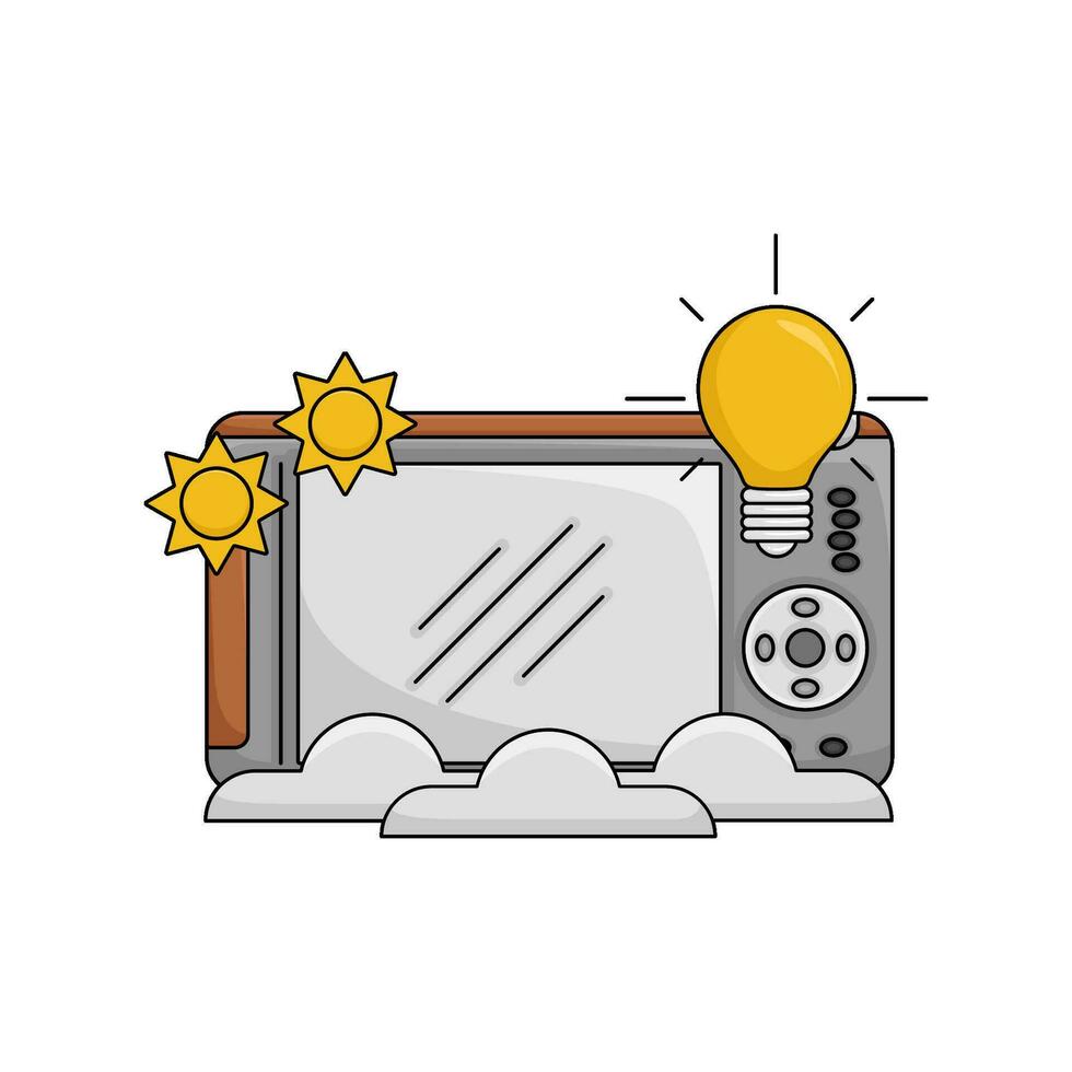 camera photo, cloud, brightnes with lamp illustration vector