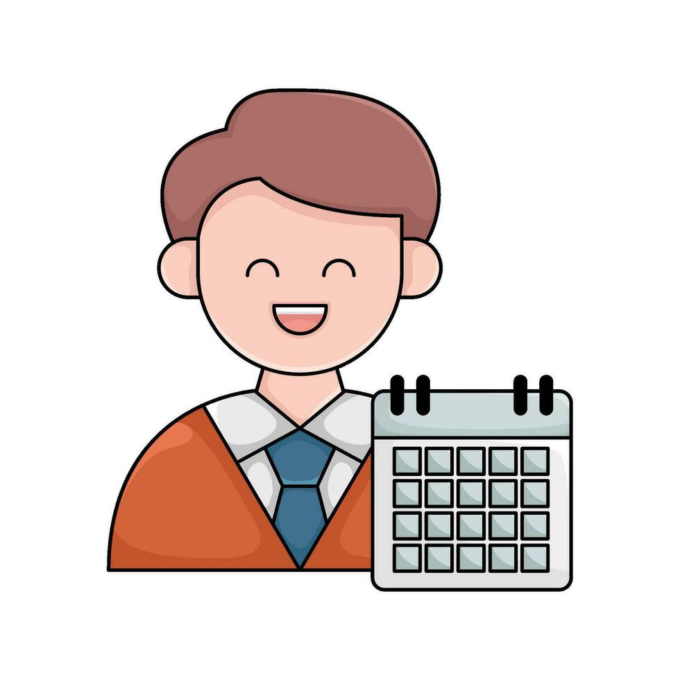 investor with calendar illustration vector