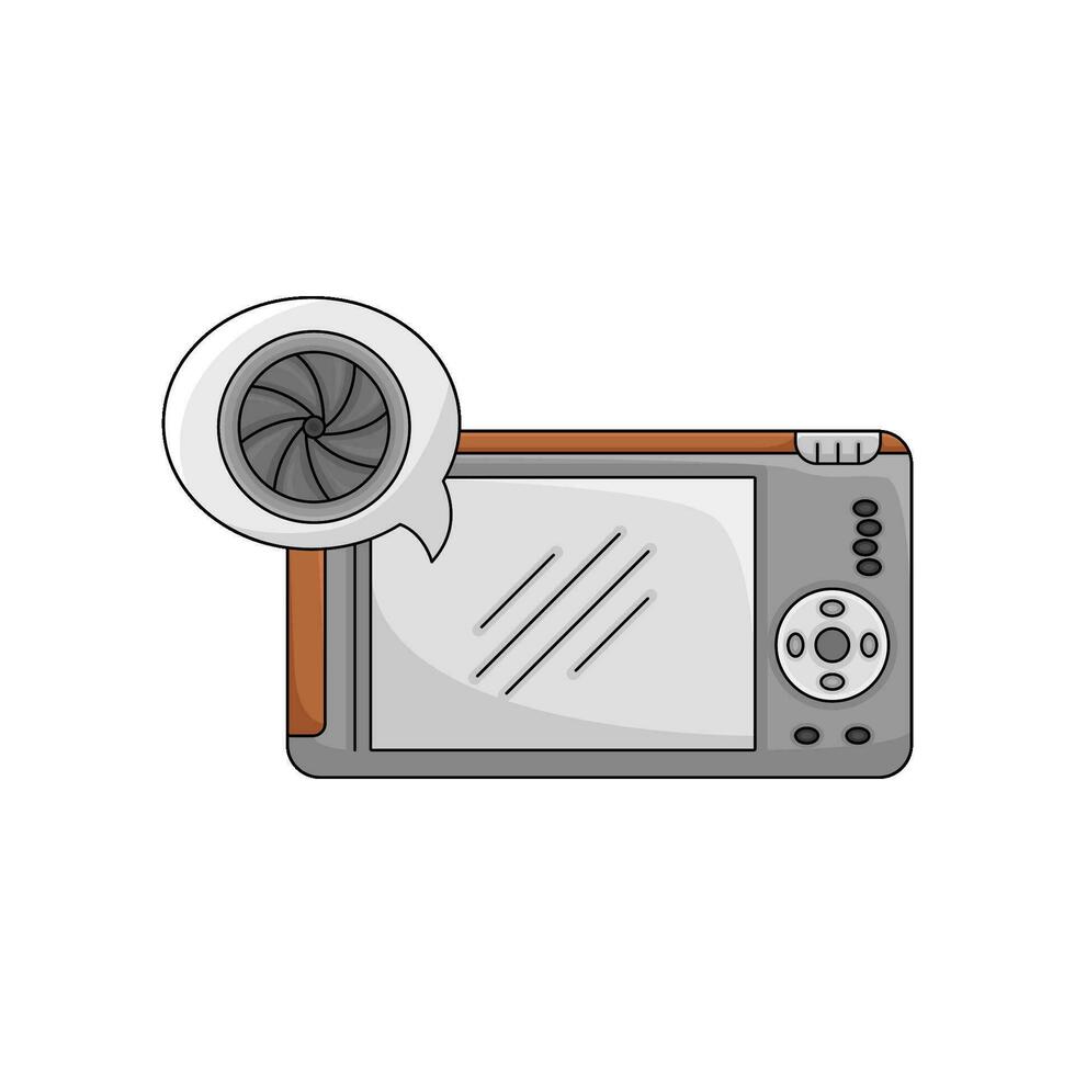camera photo with shooter camera in speech bubble illustration vector