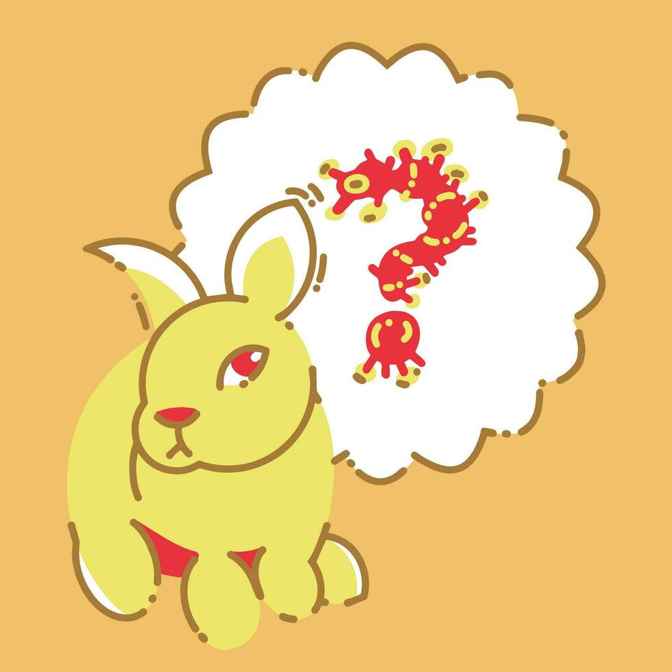 The rabbit is thinking of a strange question vector