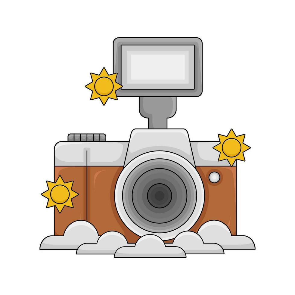 camera photo, brightness with lightning illustration vector