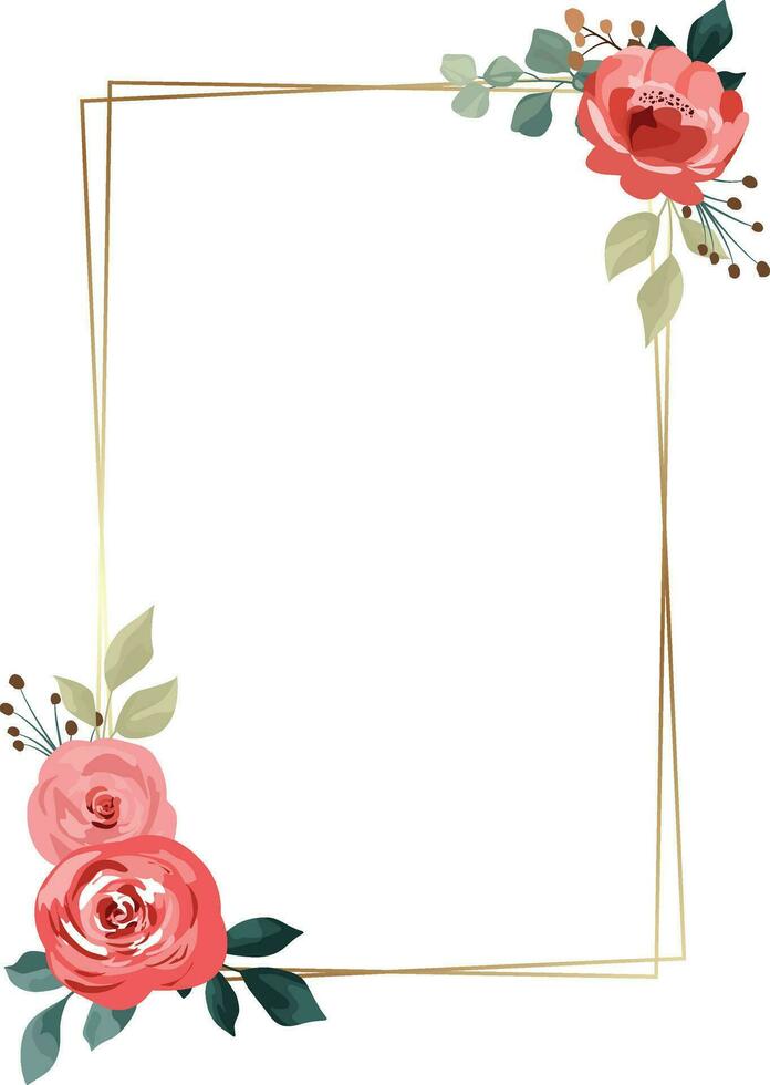 Boda flor marco con flor ramo, Boda invitación decoración o saludo tarjeta vector