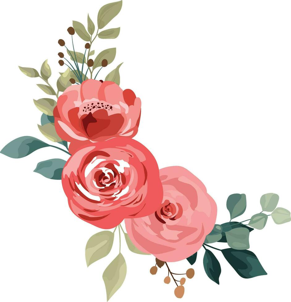 flor ramo de flores para decorando Boda invitaciones o saludo tarjetas vector