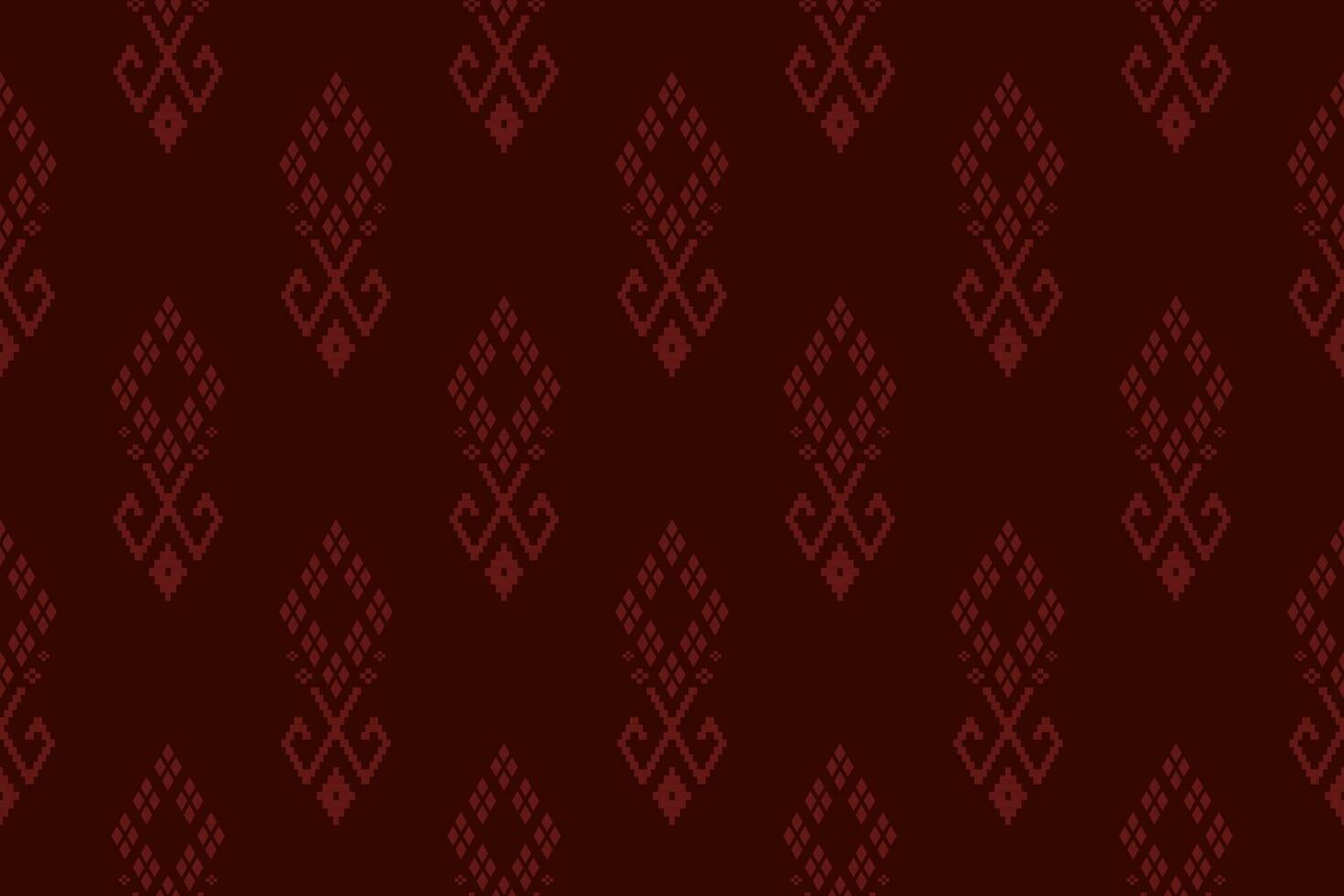 Red traditional ethnic pattern paisley flower Ikat background abstract Aztec African Indonesian Indian seamless pattern for fabric print cloth dress carpet curtains and sarong vector