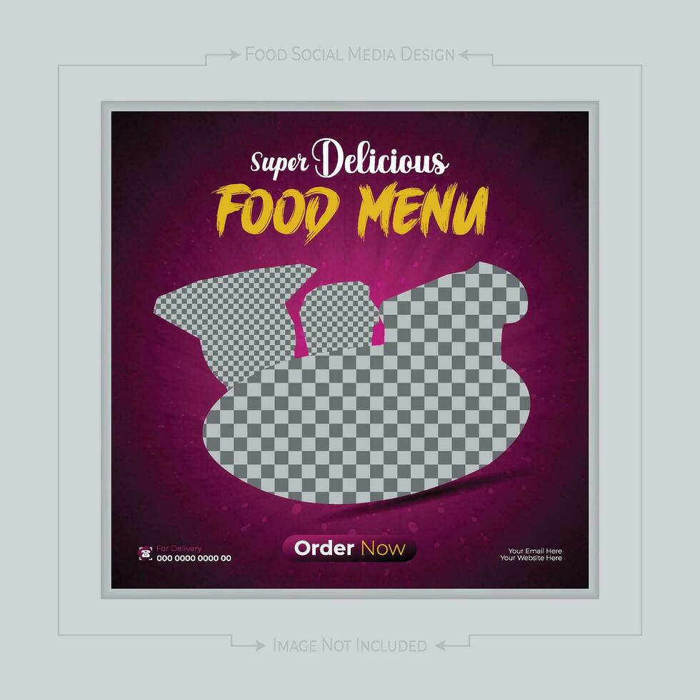 Fast food restaurant business marketing social media post or web banner template design with abstract background. vector