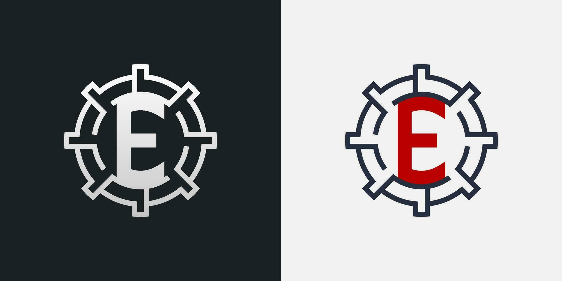 E Logo Design. Clean and Modern Letter E Logo in Round Shape vector