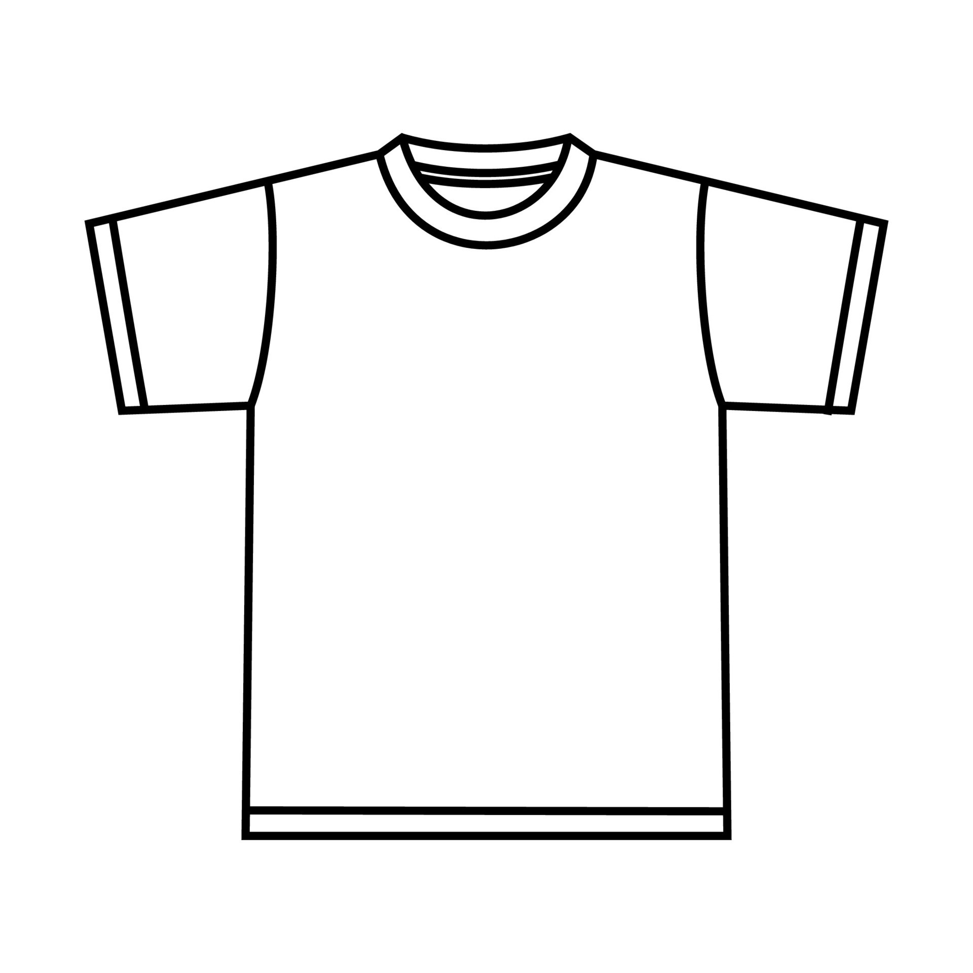 Blank White T-Shirt Icon Symbol. Short sleeve t shirt technical drawing ...