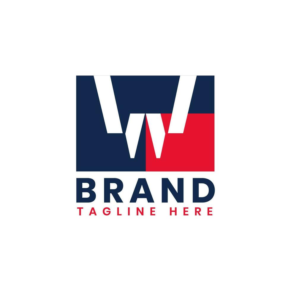American Letter W Logo Design, Initial Political and Patriotic W Logo Template vector
